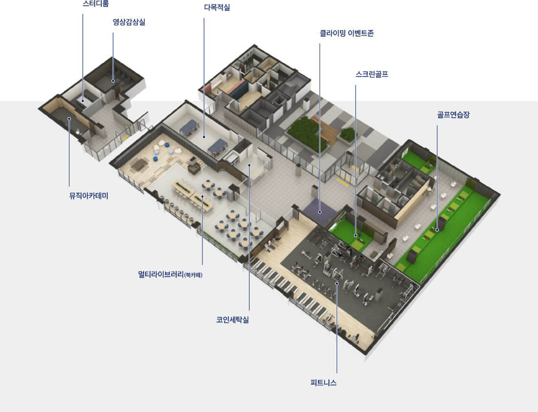 트리븐 서산 커뮤니티 클라이밍존 피트니스 골프연습장 등 입주민 시설